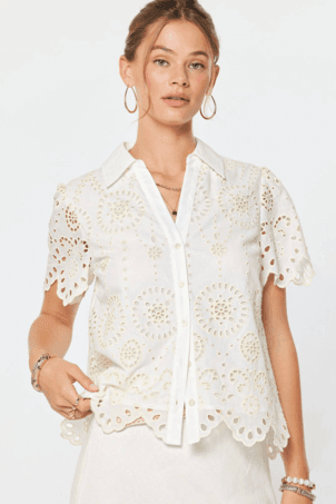 Eyelet Embroidered Shirt